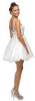 Illusion Sweetheart Neck Short Tulle Homecoming Party Dress in Off White